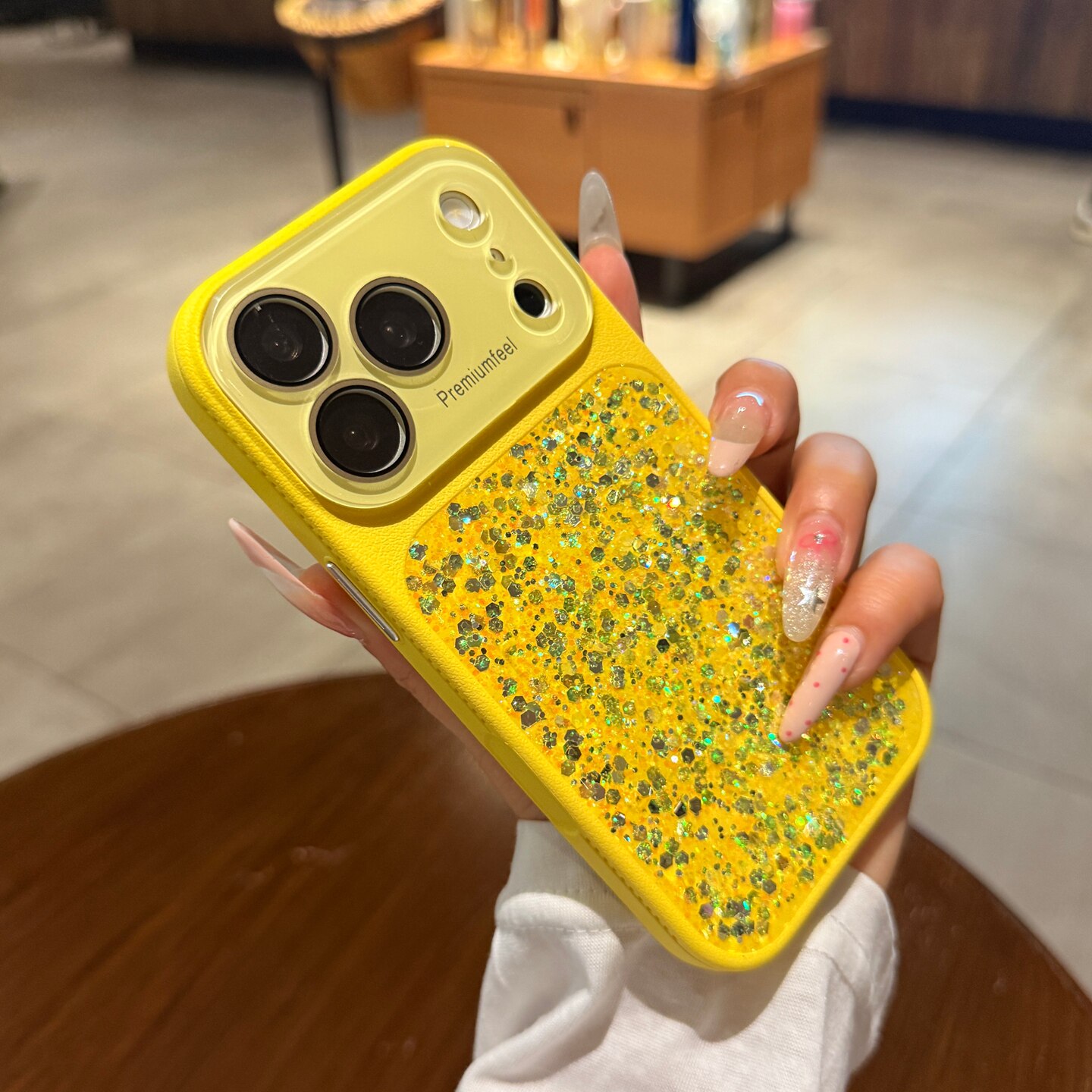 bling亮片闪粉适用苹果17promax手机壳iphone18pro高级感16新款黄色15秒变17大视窗镜头膜全包14防摔13保护套