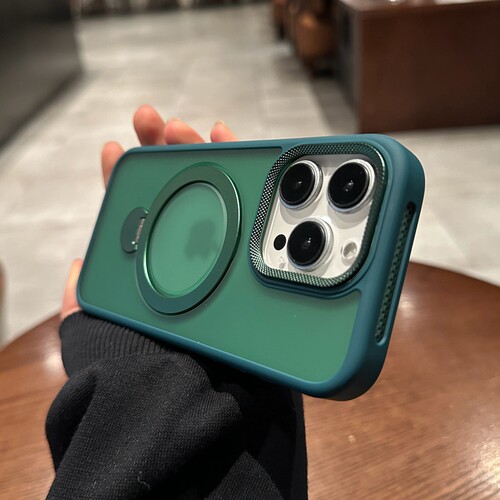 苍岭绿Magsafe磁吸旋转支架适用苹果16Pro手机壳iPhone15promax新款磨砂支点壳14pro男女12高级13P防摔保护套