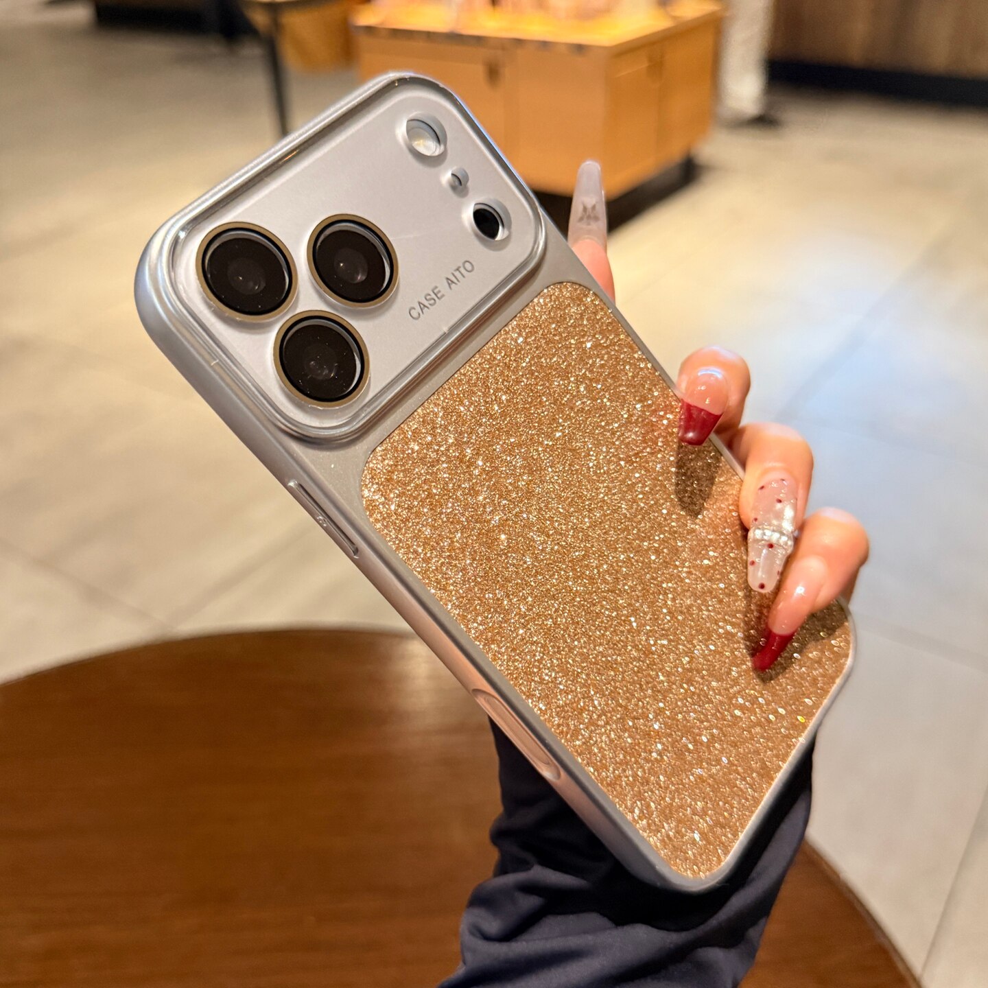 大视窗镜头膜全包适用iphone17苹果17pro手机壳16promax新款沙金色闪粉15轻奢高级感14独特超好看13保护套女