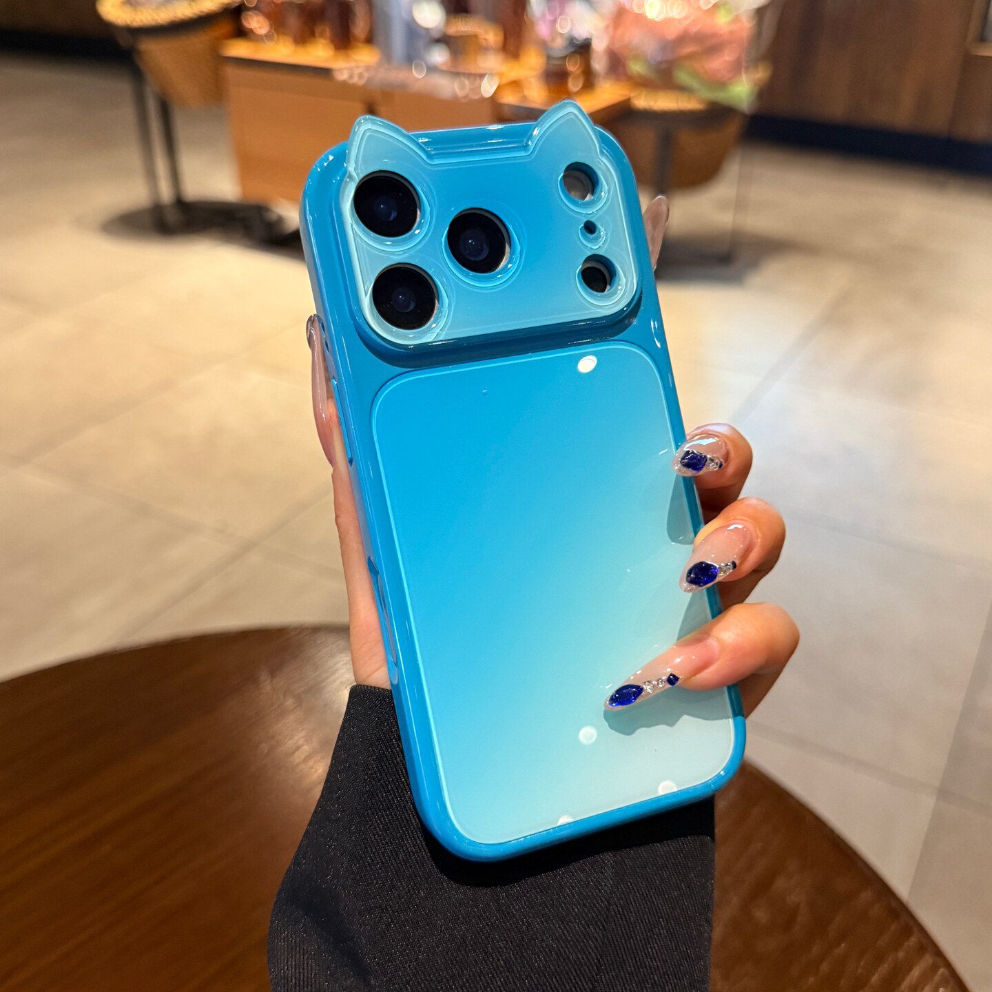 猫耳朵秒变大视窗适用iPhone17手机壳苹果18promax高级感ins新款渐变蓝色16pro巨好看13可爱14网红女15保护套