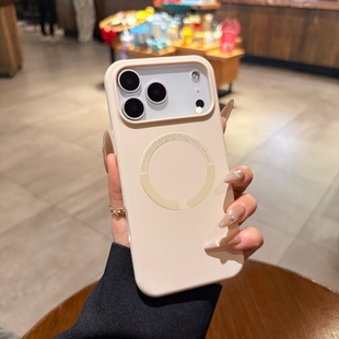 适用iphone17手机壳17promax苹果16pro肤感液态15磁吸充电14plus新款 古董白12情侣11纯色13硅胶Magsafe保护套