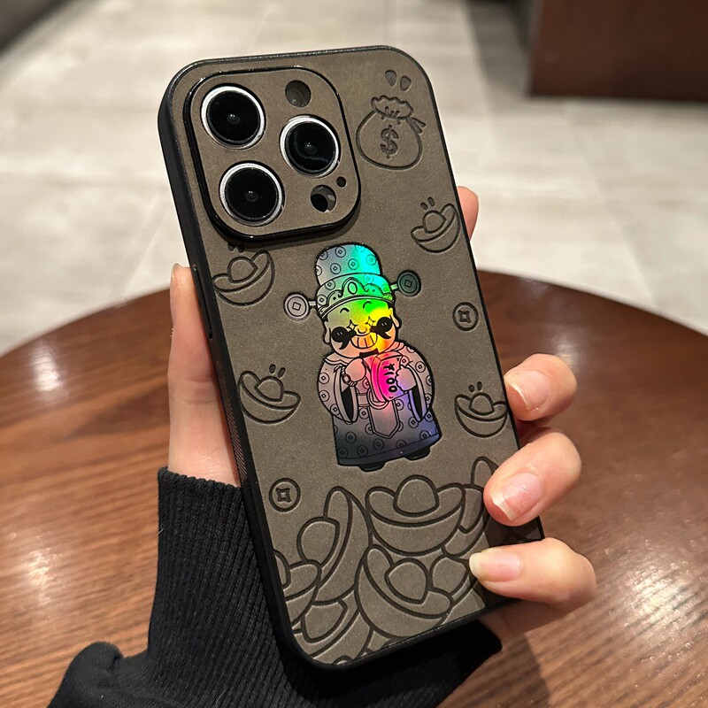 羊巴皮财神爷适用iPhone16promax手机壳苹果15pro