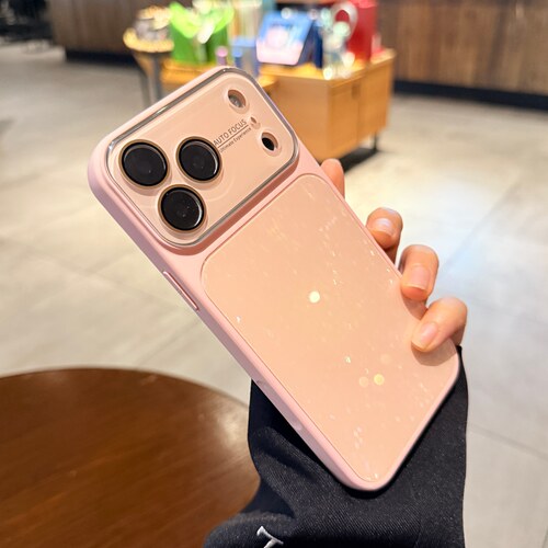 bling闪闪菱格纹适用苹果17promax手机壳iPhone16pro秒变17大视窗14女新款粉色15巨好看13镜头全包玻璃保护套