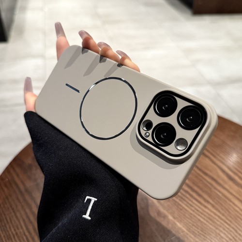 细圈磁吸充电适用iphone17ProMax手机壳苹果16新款17Air磨砂15钛原灰13pro简约纯色14全包镜头Magsafe保护套