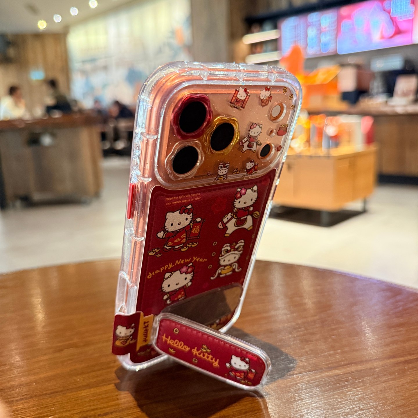 带镜子折叠支架适用iphone17手机壳17promax苹果16pro马年新年款kitty猫咪15本命年红色14PM保护套卡通可爱女