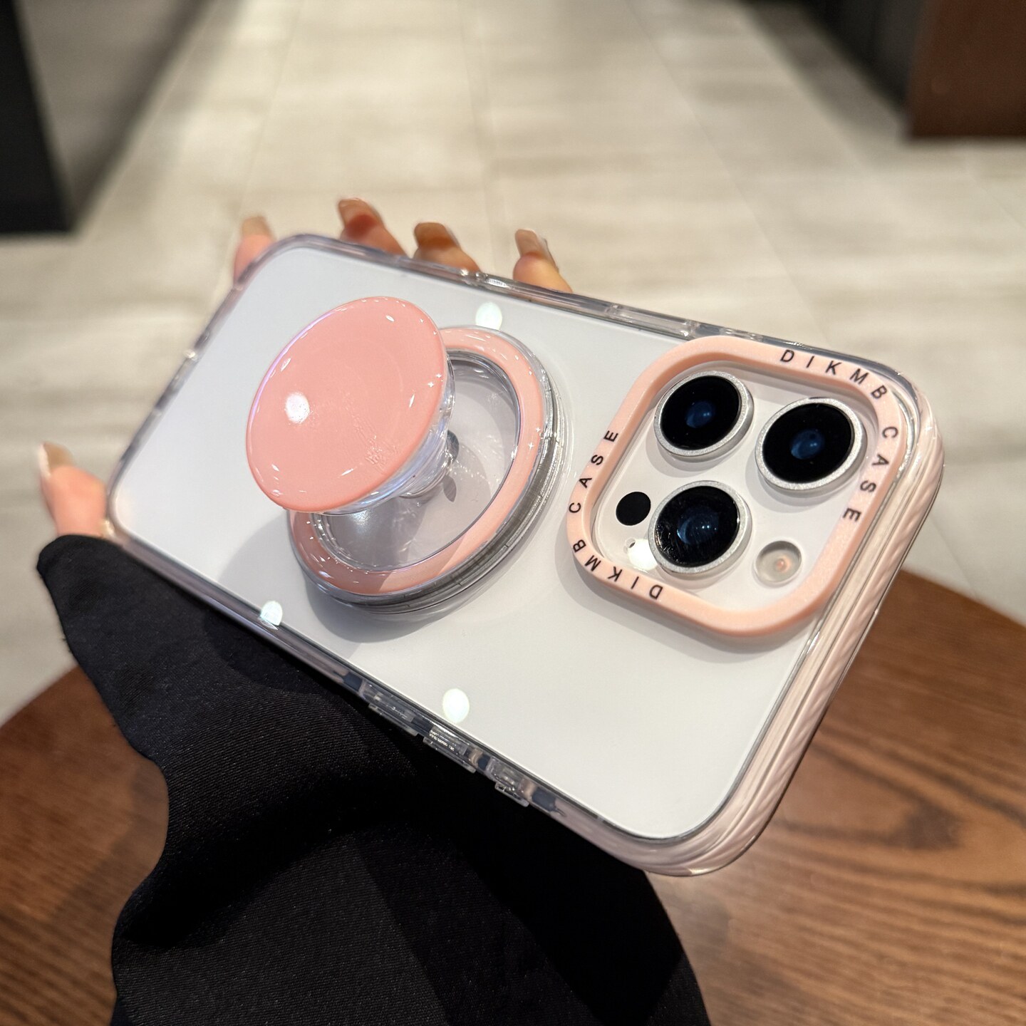 果冻粉色磁吸气囊支架适用苹果16promax手机壳Magsafe新款伸缩支架iphone17硅胶软边15pro透明13防摔14保护套