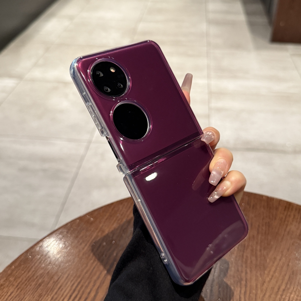 高级感酒红色适用华为pocket2手机壳新款折叠屏P50pocket折叠保护套pocketS个性全包防摔简约硅胶外壳网红女