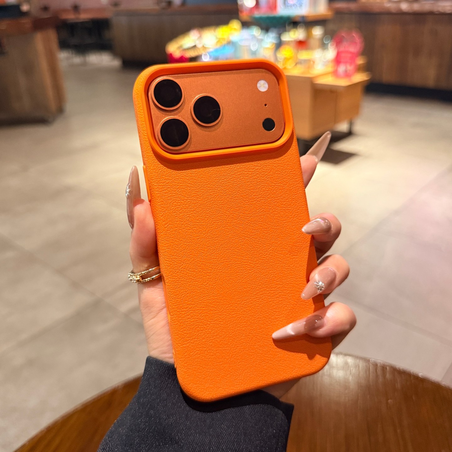 适用苹果17promax手机壳iphone16pro新款星宇橙Air荔枝纹软硅胶15防摔iPhone17保护套大孔13简约12高级14plus