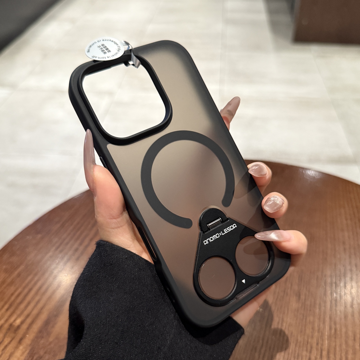 Magsafe磁吸适用苹果16pro手机壳带镜头膜iPhone15promax新款指环扣支架13肤感磨砂14保护套男12黑色11防指纹