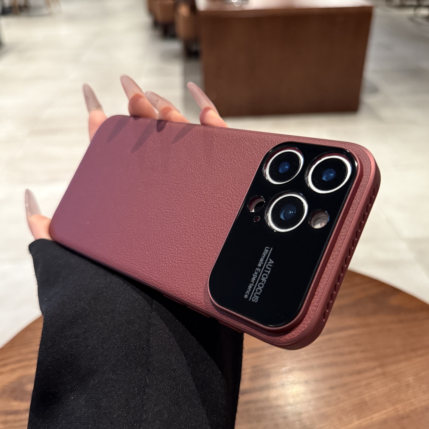 适用iphone17手机壳Air苹果17promax高档酒红色荔枝皮纹16pro新款15秒变17大视窗镜头全包14保护套散热网红女