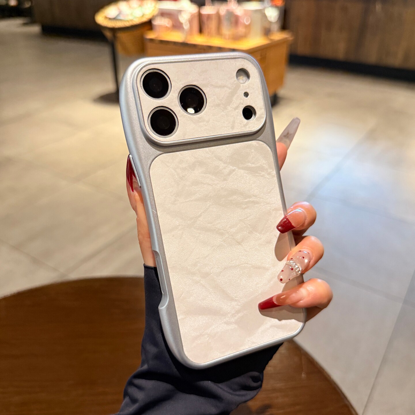 秒变17大视窗适用苹果17promax手机壳iphone16pro新款小蛮腰15古董白色雪山纹绒布皮14情侣高级13保护套男女
