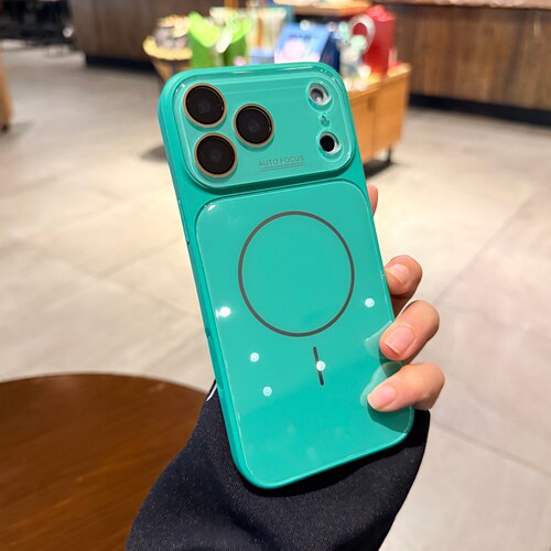 适用iphone17ProMax手机壳苹果16pro蒂芙尼蓝色玻璃15新款磁吸充电13全包镜头膜大视窗14pro情侣12保护套高级