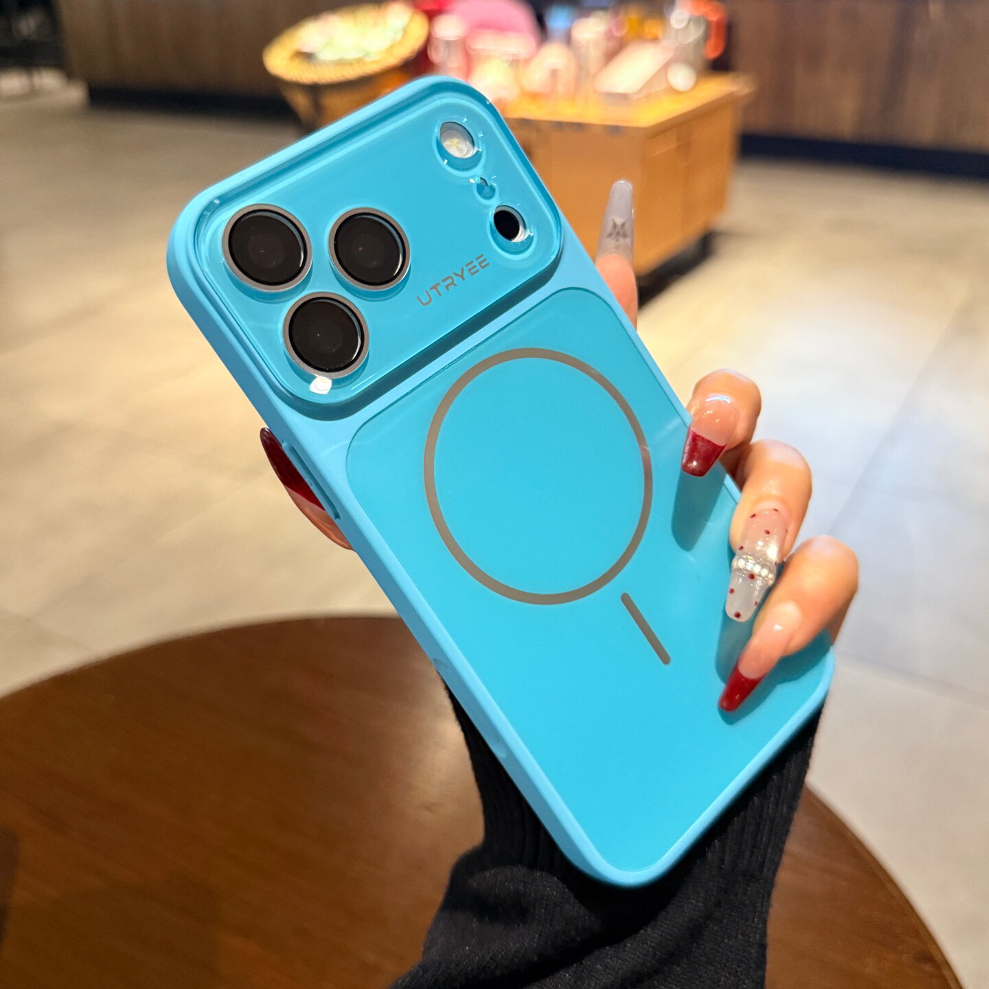 AG磨砂精灵蓝色适用苹果17promax手机壳iphone16pro新款磁吸15大视窗镜头膜全包14简约高级Magsafe保护套情侣