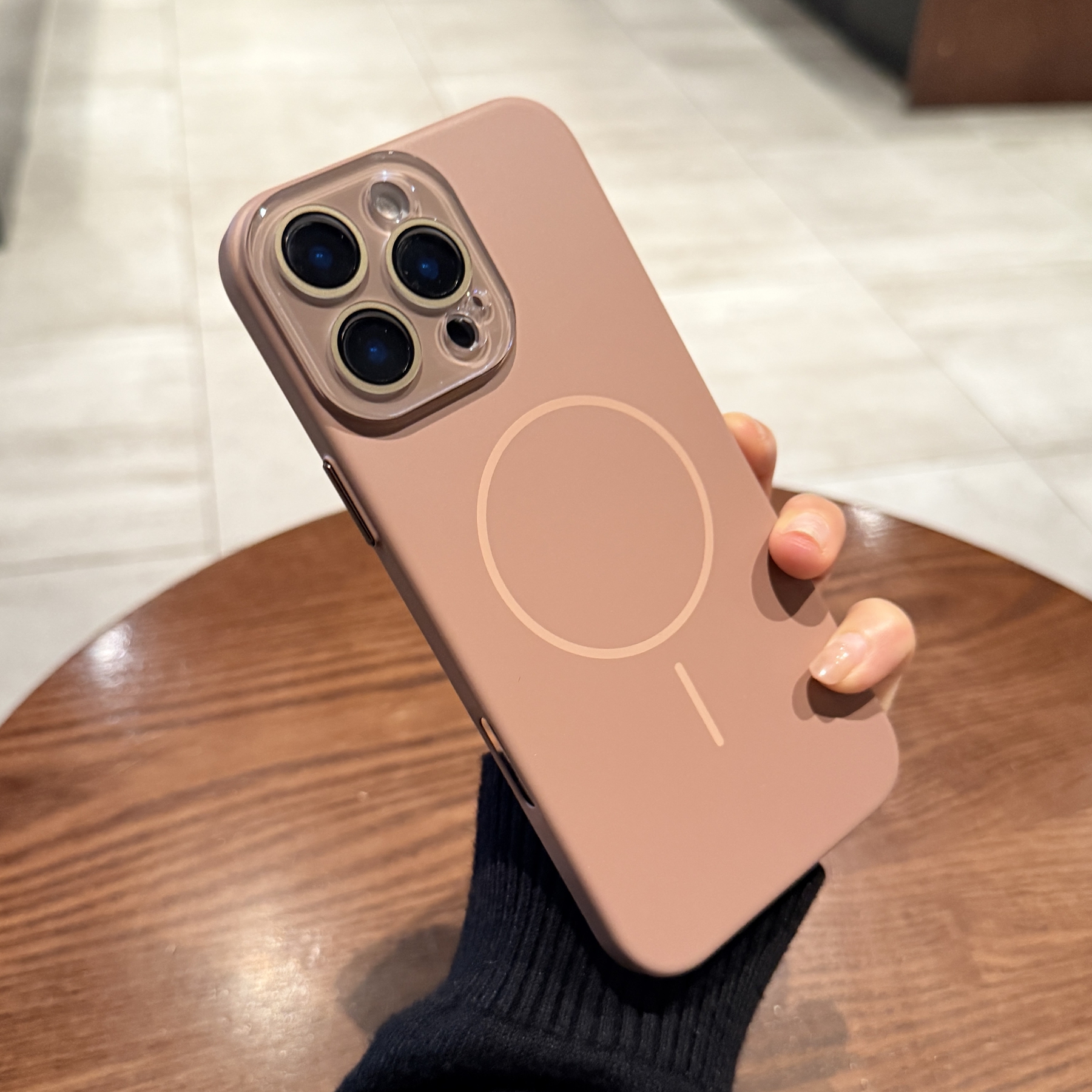 适用苹果16promax手机壳iphone15pro新款细圈磁吸充电14全包镜头膜plus肤感磨砂13奶茶色Magsafe保护套12高级