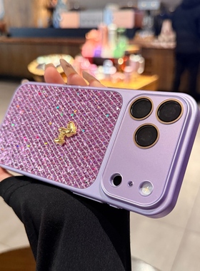 闪钻立体金马适用iphone17手机壳17promax苹果16pro马年2026新款紫色15PM秒变17大视窗13水钻轻奢女14保护套