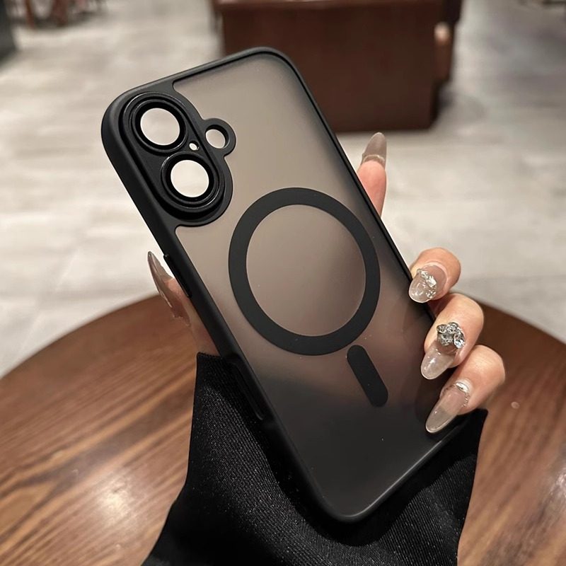 肤感磨砂适用iphone16pro手机壳苹果15promax新款带镜头膜14pro磁吸充电13黑色11超薄16plus全包男女12保护套