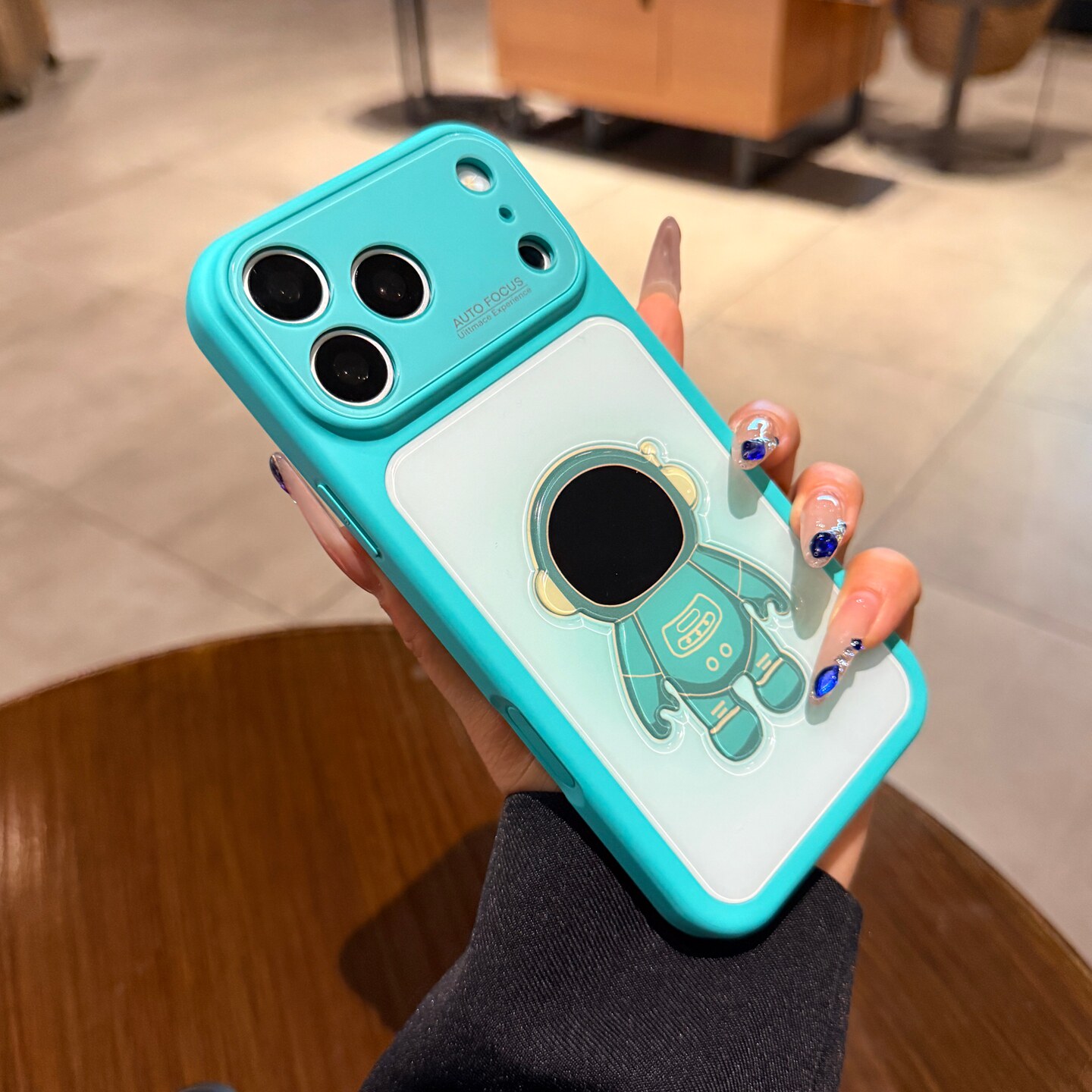 立体宇航员适用iPhone17手机壳18promax苹果16pro卡通新款湖蓝色15P大视窗镜头膜全包14情侣13保护套女高级感