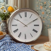 圆形挂钟 简约金属钟表 客厅装 利西亚｜新款 饰 创意挂表