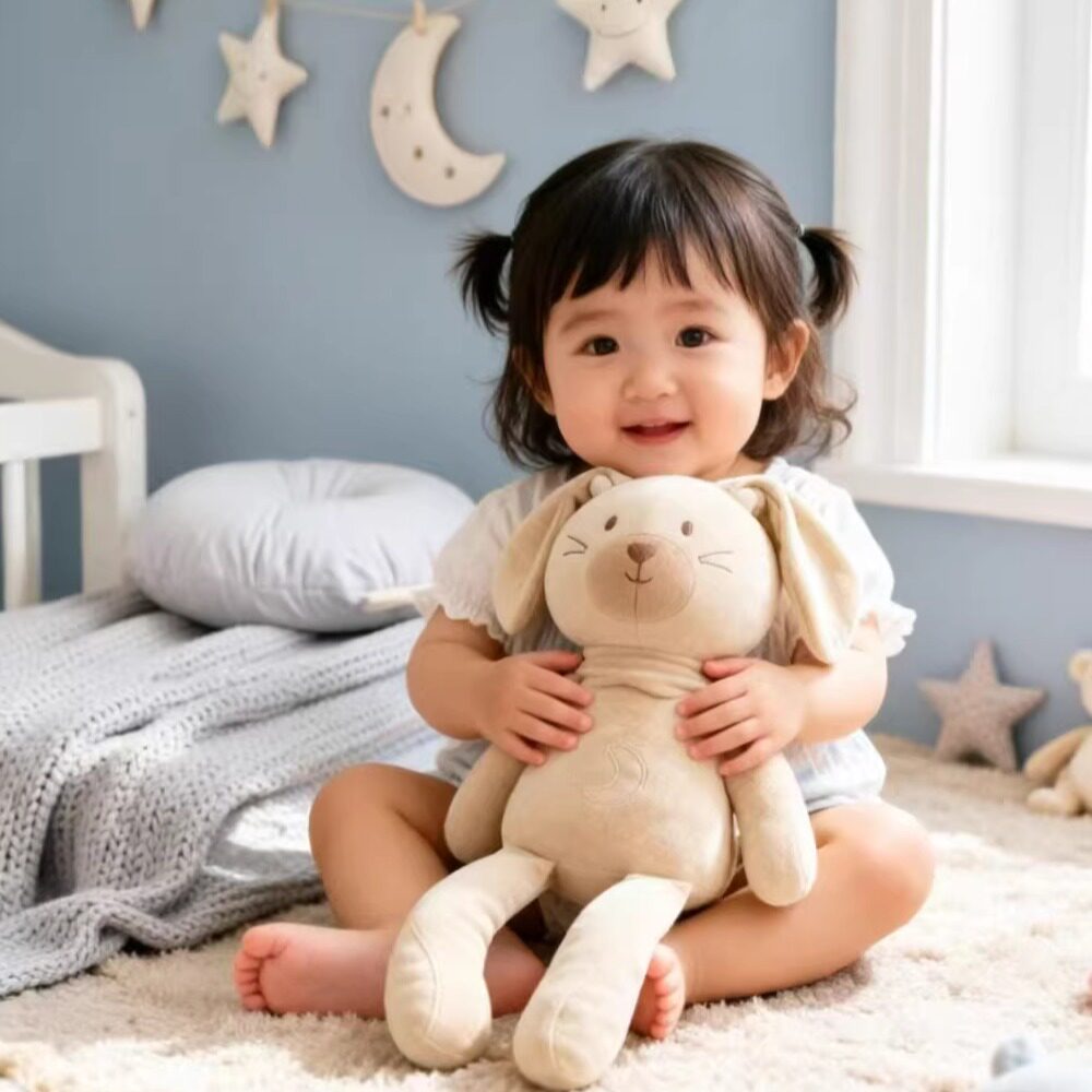 0-3岁小孩婴幼儿玩偶安抚宝宝玩具睡动物陪公仔睡觉有机可爱抱枕
