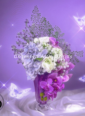 【人鱼之泪】高级湿感手感花艺蝴蝶兰玫瑰芍药仿真花长枝绣球装饰