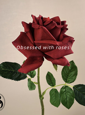 【红宝石】手感保湿红玫瑰仿真花 永生花高端假花客厅装饰