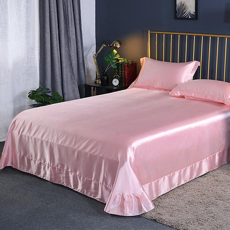 纯色真丝床单单件桑蚕丝绸缎被套女学生宿舍1.5m夏季天丝冰丝床笠