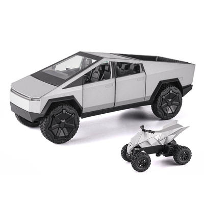 新款 1: 24 Tesla Pickup Beach Motorcycle Alloy Car Model Toy