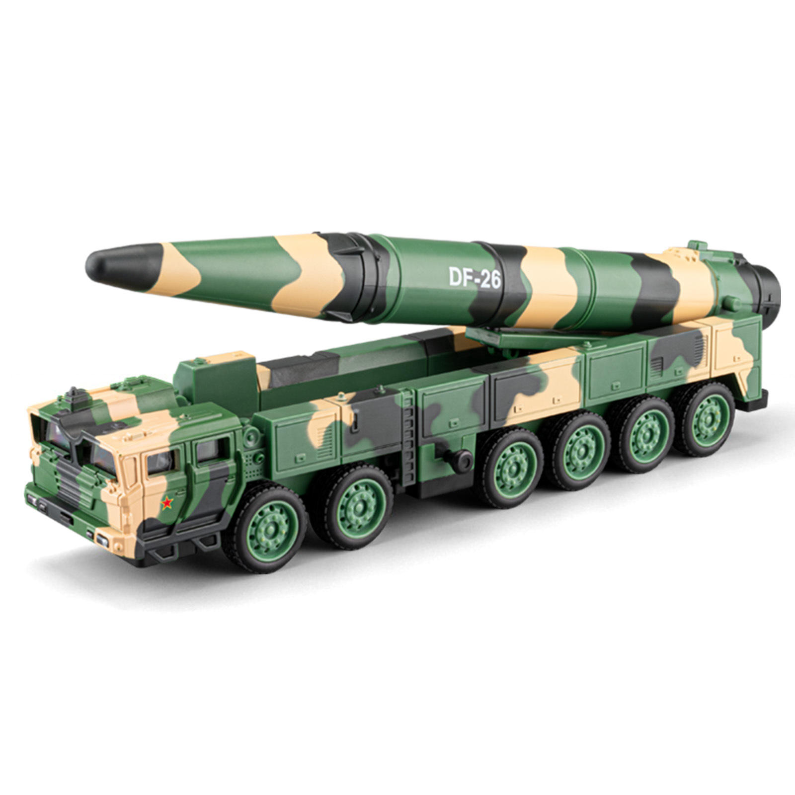 1:50东风26合金模型仿真导弹发射军事运输车摆件声光男孩玩具