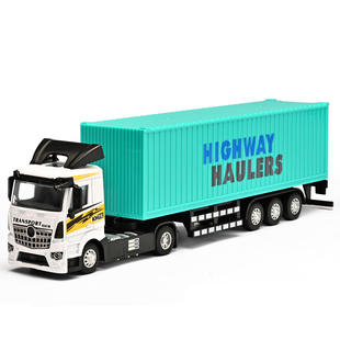 新款 定制集装箱半挂卡车牵引拖车合金运输车模型男孩玩具礼物