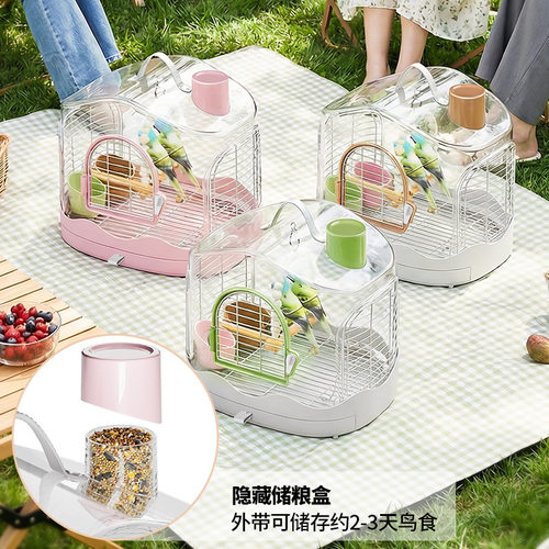 鸟笼子家用便携鹦鹉笼新款秋千站杆豪华别墅玄凤牡丹虎皮手提笼包
