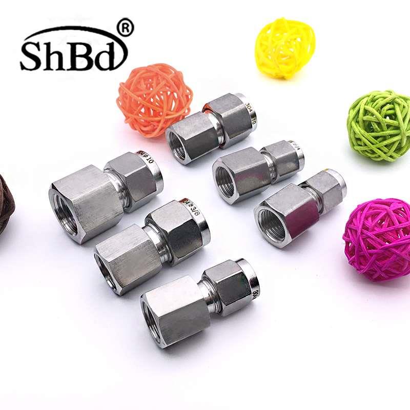 内螺纹卡套直通2分-Ф3,6,8双卡套直通接头不锈钢304内丝卡套接头