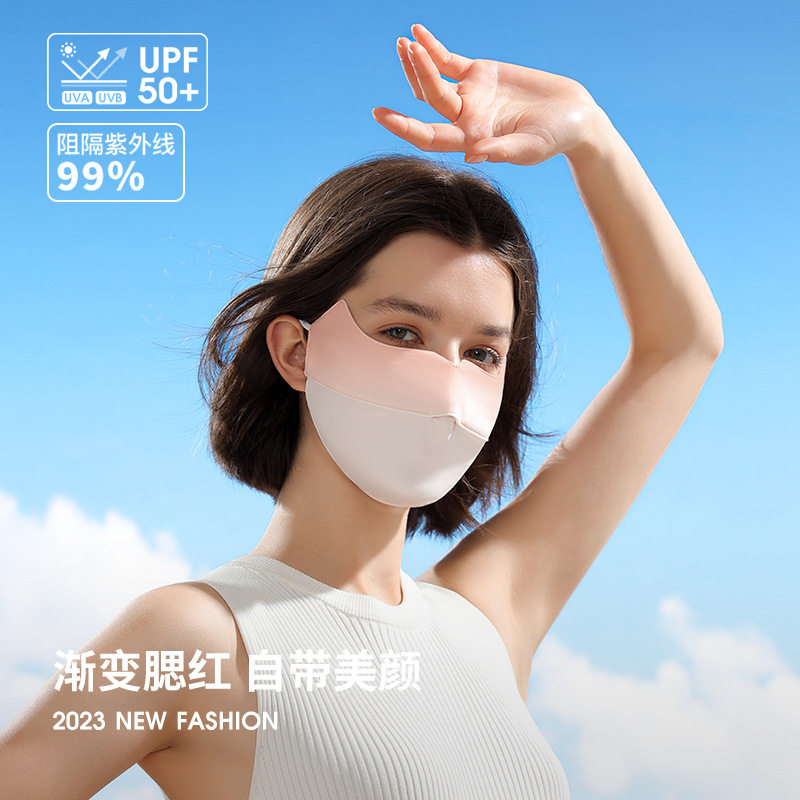 冰丝防晒口罩渐变腮红夏季女士户外遮阳抗紫外线护眼角面罩XKZ50