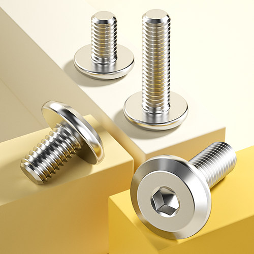 304不锈钢倒边内六角螺丝大平头螺钉斜边家具螺栓M2M3M4M5M6M8M12