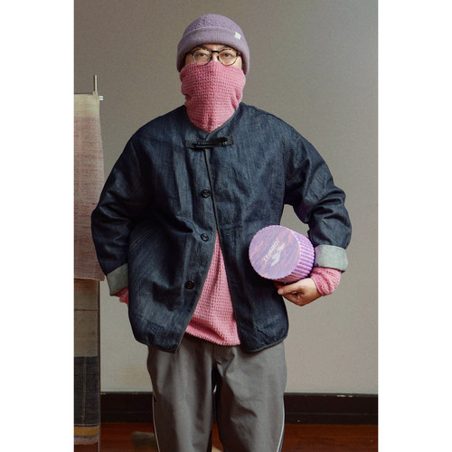 WtW 和纸混纺无领牛仔夹克 WASHI COLLARLESS DENIM JKT