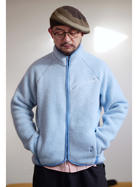 WtW 成衣染色立领开襟抓绒外套