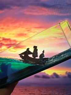 永不沉没的船漂浮小帆船摆件不会翻漂流瓶友谊的小船流体模型不倒