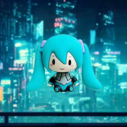 美少女手办 Q版 初音 马尾压面初音 压杯面 可爱手办模型摆件雕像
