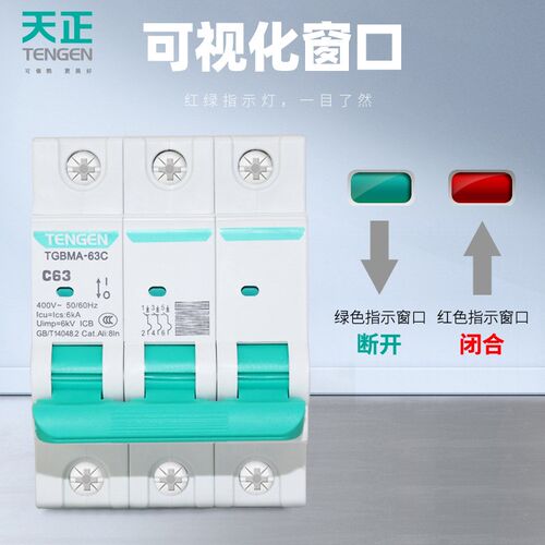 TGBMA-63单磁式断路器63A无过载保护1P2P3P电容专用空开开关
