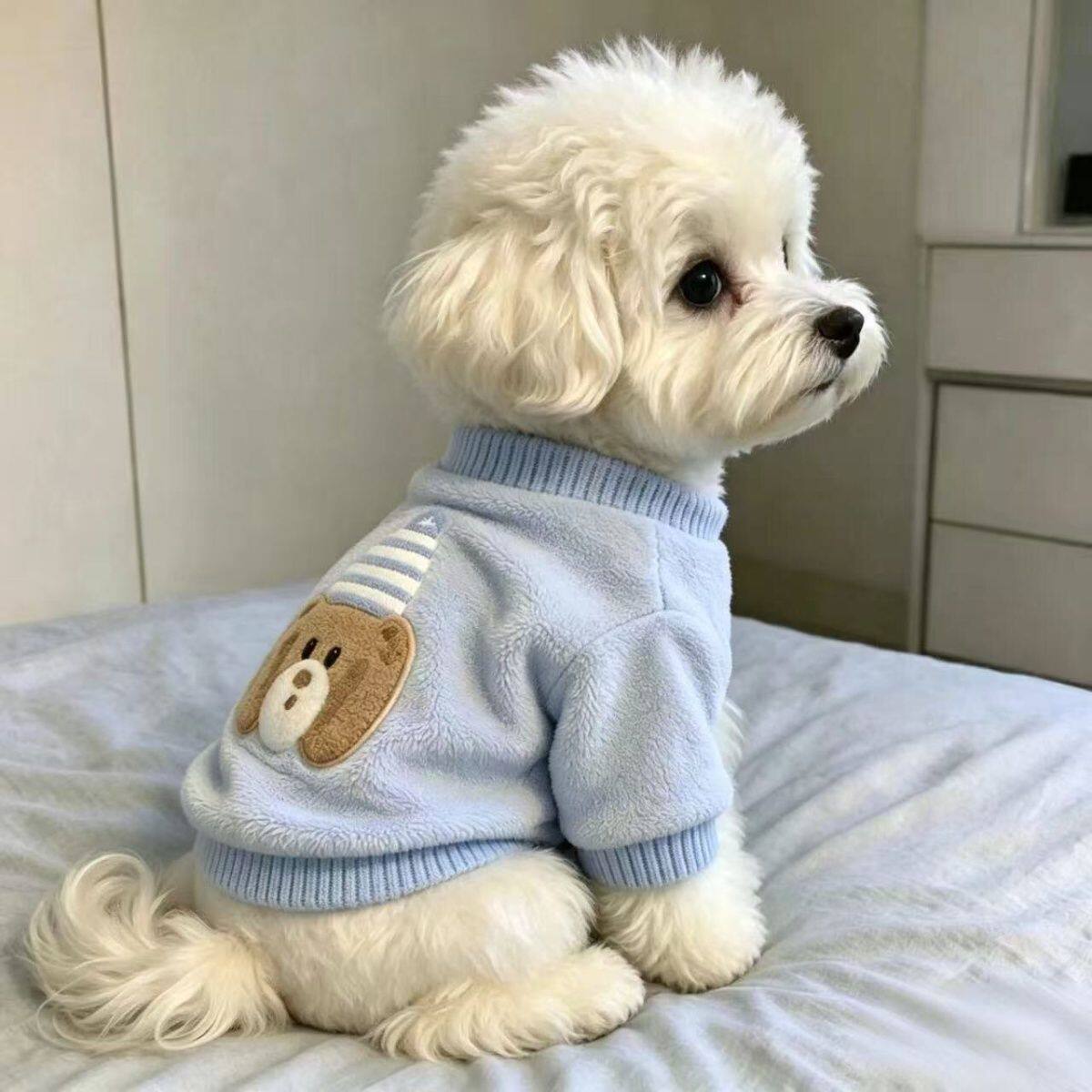 中小型犬秋冬保暖加绒衣泰迪比熊猫咪狗狗防掉毛