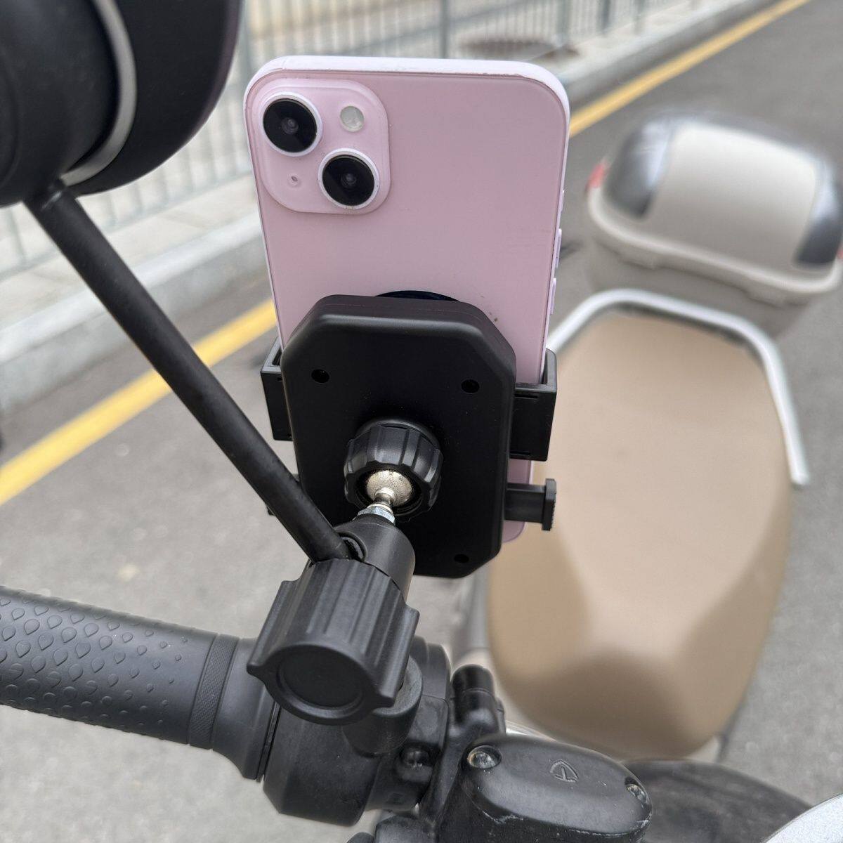 电摩后视镜杆骑行手机支架电动车免拆反光镜外卖骑手摩托车架