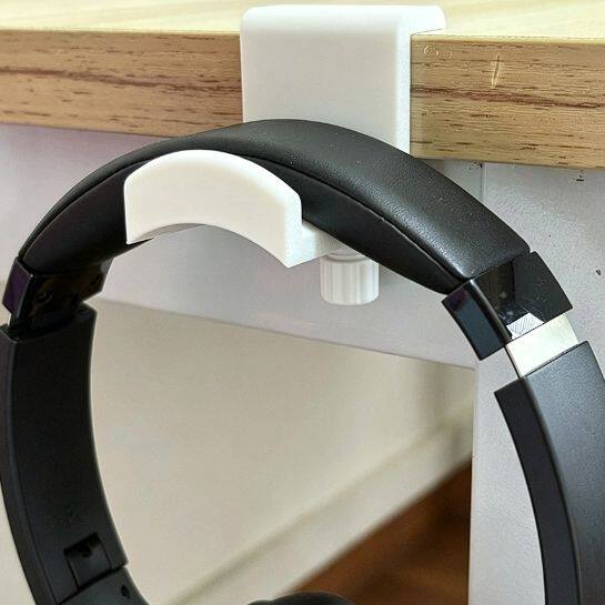 3d打印耳机头戴式房间电脑桌面桌下挂钩耳机收纳免打孔耳机放置架
