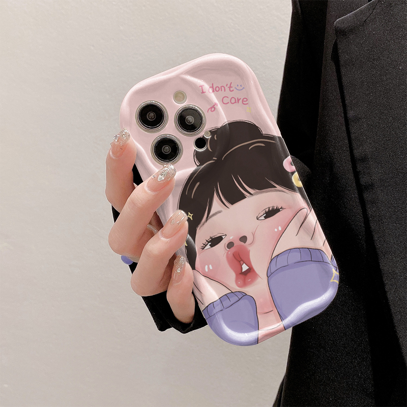 嘟嘴女孩适用苹果14手机壳华为mate60pro可爱iphone15promax防摔oppo