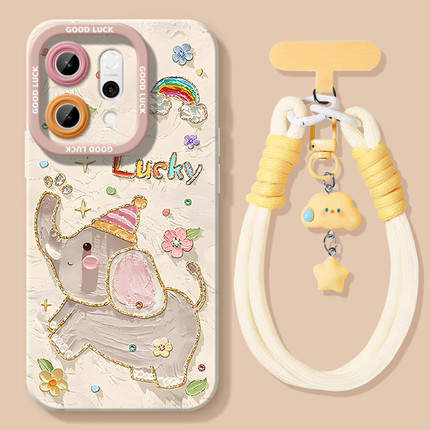 小飞象系列适用opporeno15手机壳14pro新款reno13硅胶12pro＋软壳rone11镜头oppo10全包9防摔8外壳7带6挂绳4