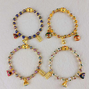 北京景区同款景泰蓝手串6mm磨光珠子铜胎掐丝珐琅烧蓝8mm手链女款