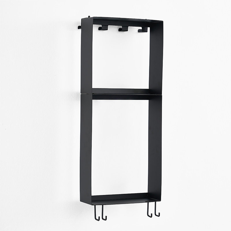 工厂新品不锈钢双层浴室置物架玻璃门壁龛挂架免打孔卫浴收纳架