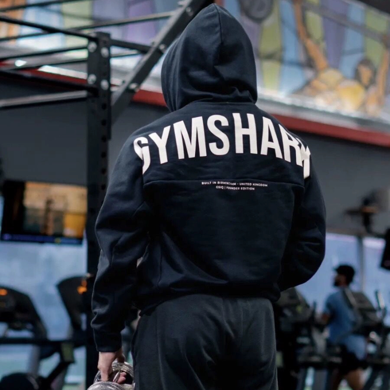 鲨鱼同款 GYMSHARK FOUNDER 高克重男女运动休闲宽松连帽套头卫衣