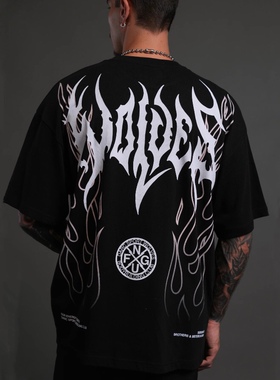 DARC SPORT狼头美式宽松健身力量感T恤训练印花短袖休闲百搭上衣