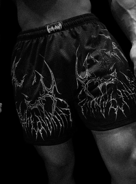 Breathedivinity男短裤夏季运动健身速干透气网眼沙滩裤休闲短裤