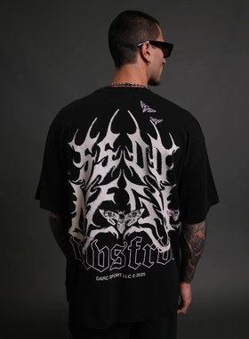 DARC SPORT狼头新款毒液印花情侣T恤休闲上衣纯棉重磅显瘦短袖