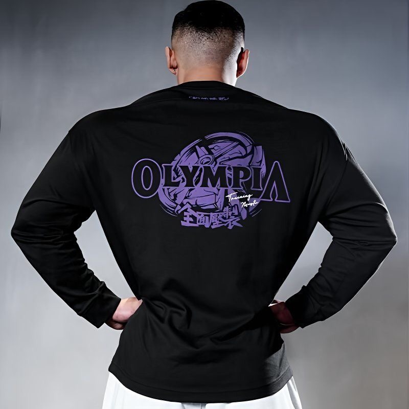 奥赛长袖套头衫健身运动上衣棉美式潮牌百搭宽松舒适训练卫衣男